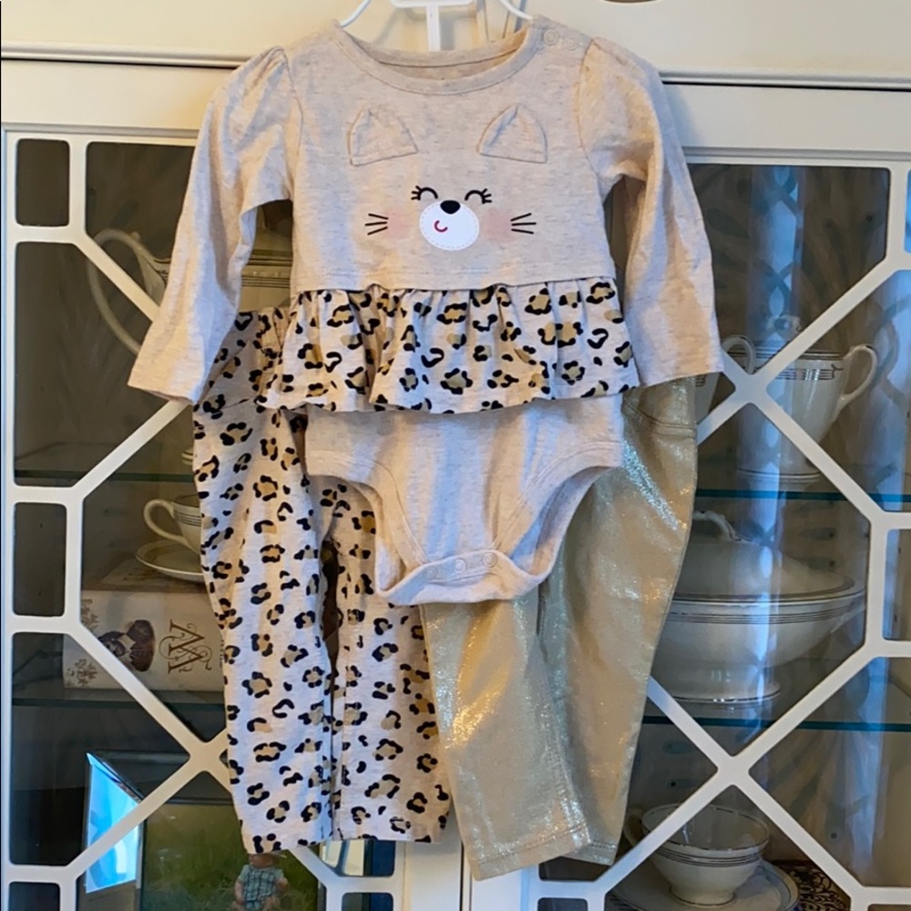 Garanimals Baby Girl Gold Cheetah 3 Piece Set